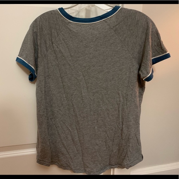 NWT AE Raglan Ringer Grey Tee Shirt American Eagle - Picture 4 of 5